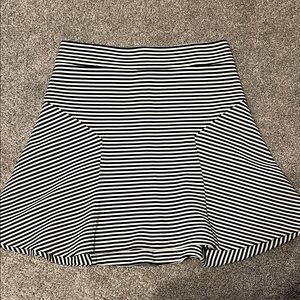 Express Black and White Striped Skirt